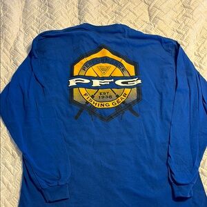 Columbia PFG Blue Long Sleeve Shirt. XL performance Fishing Gear